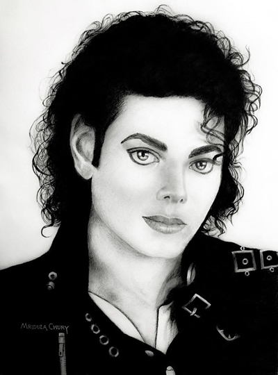 Charcoal Sketch Tribute By Artist Mridula Chury To The King Of Pop Michael Jackson On His Birth Anniversary